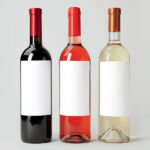 Wine bottles with blank labels